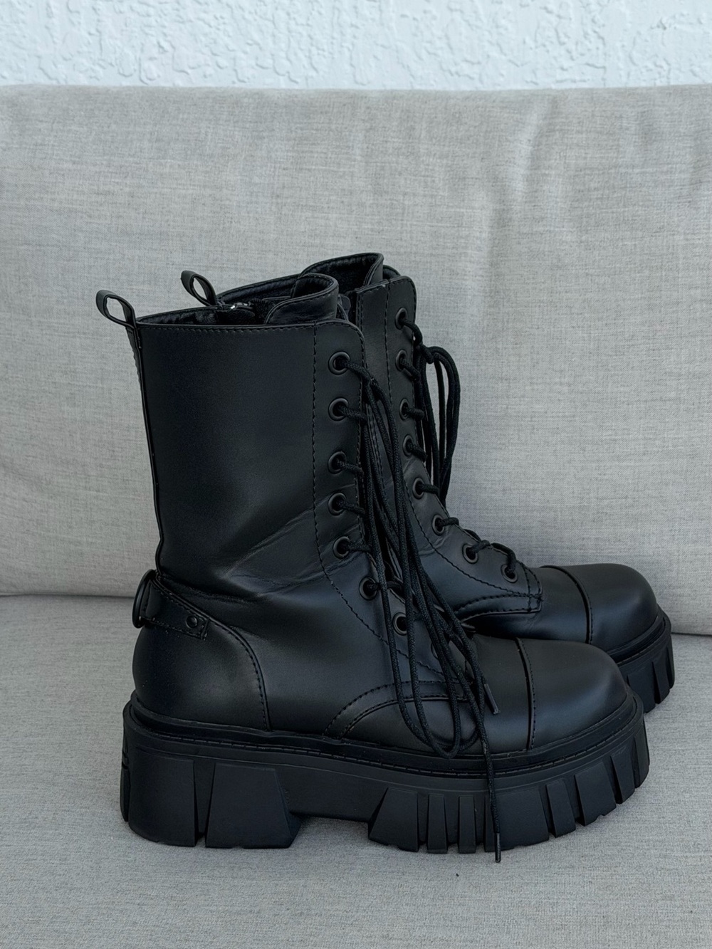 Dolls Kill Black Chunky Platform Combat Boots